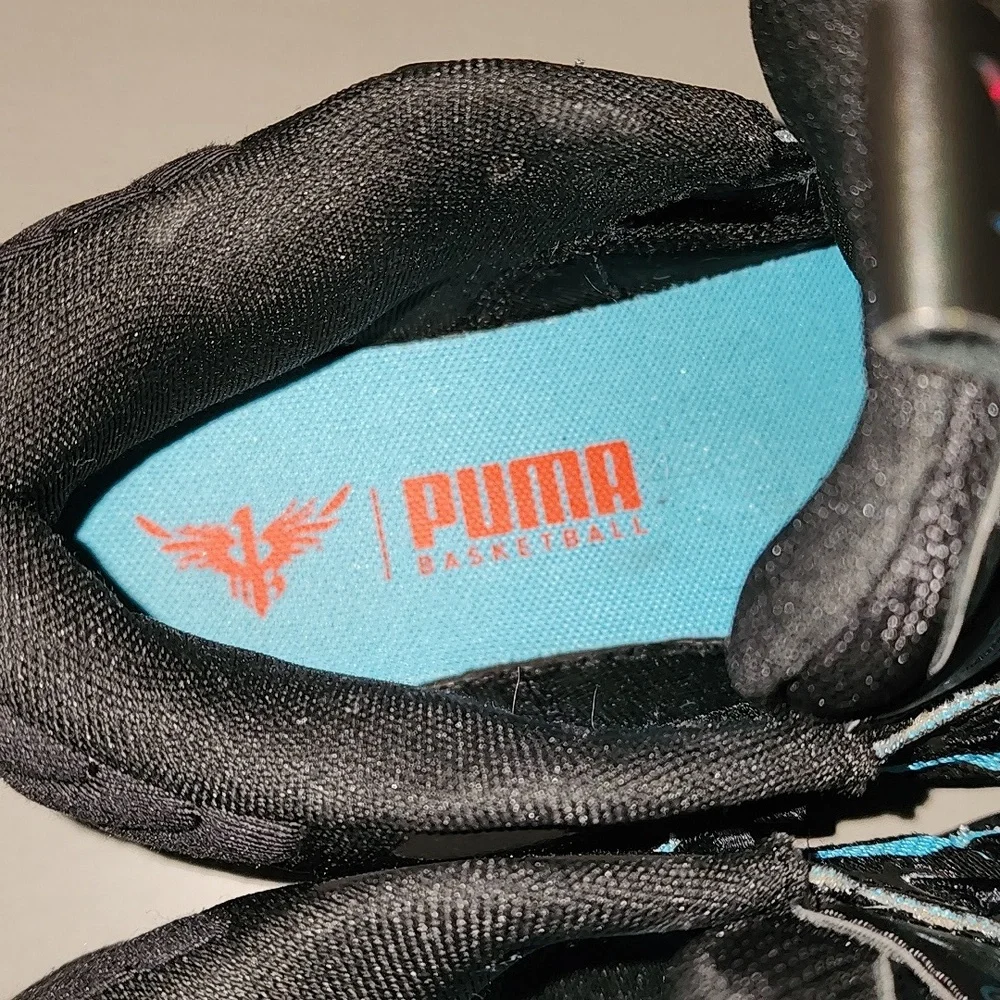 PUMA Rare Fear   Blue Hive Basketball Black Sneakers Athletic Shoes Unixes